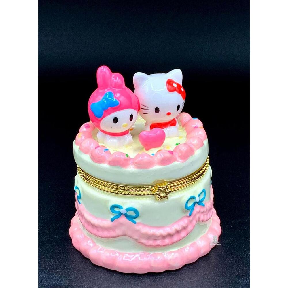Kawaii Hello Kitty My Melody Trinket Box - Ceramic Hinged Keepsake Organizer - Picture 1 of 4